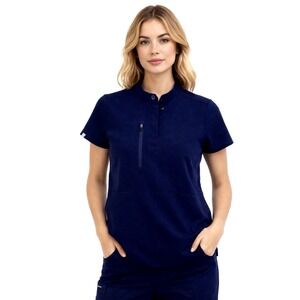 NEW! FIGS limited Edition Sucre Moto Scrub Top Navy Blue W19SW1016  Size XS